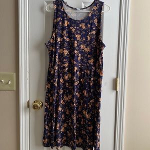 Navy Blue Florals XL Fit & Flare Dress from Old Navy